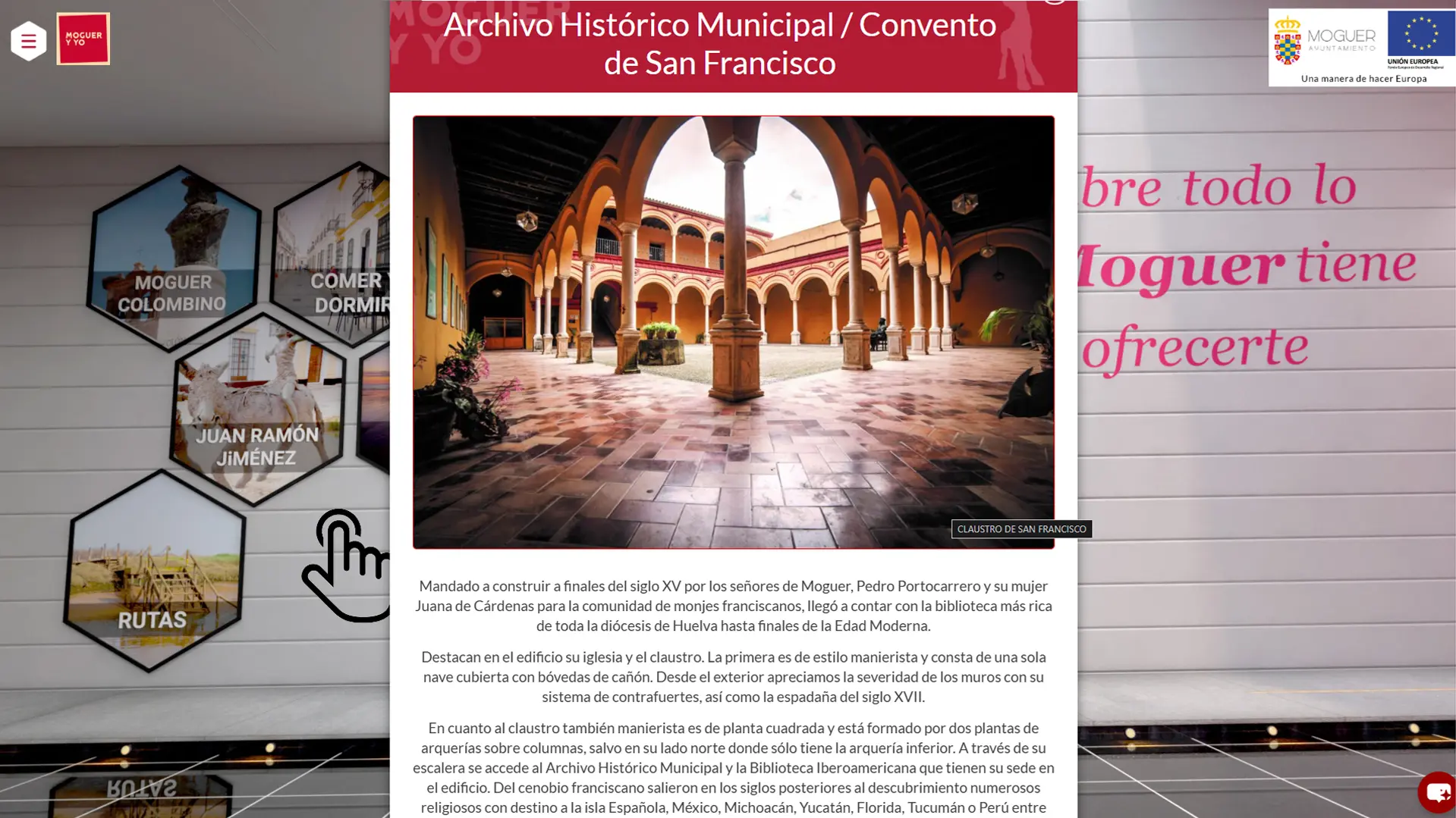 Captura web de la Oficina de Moguer