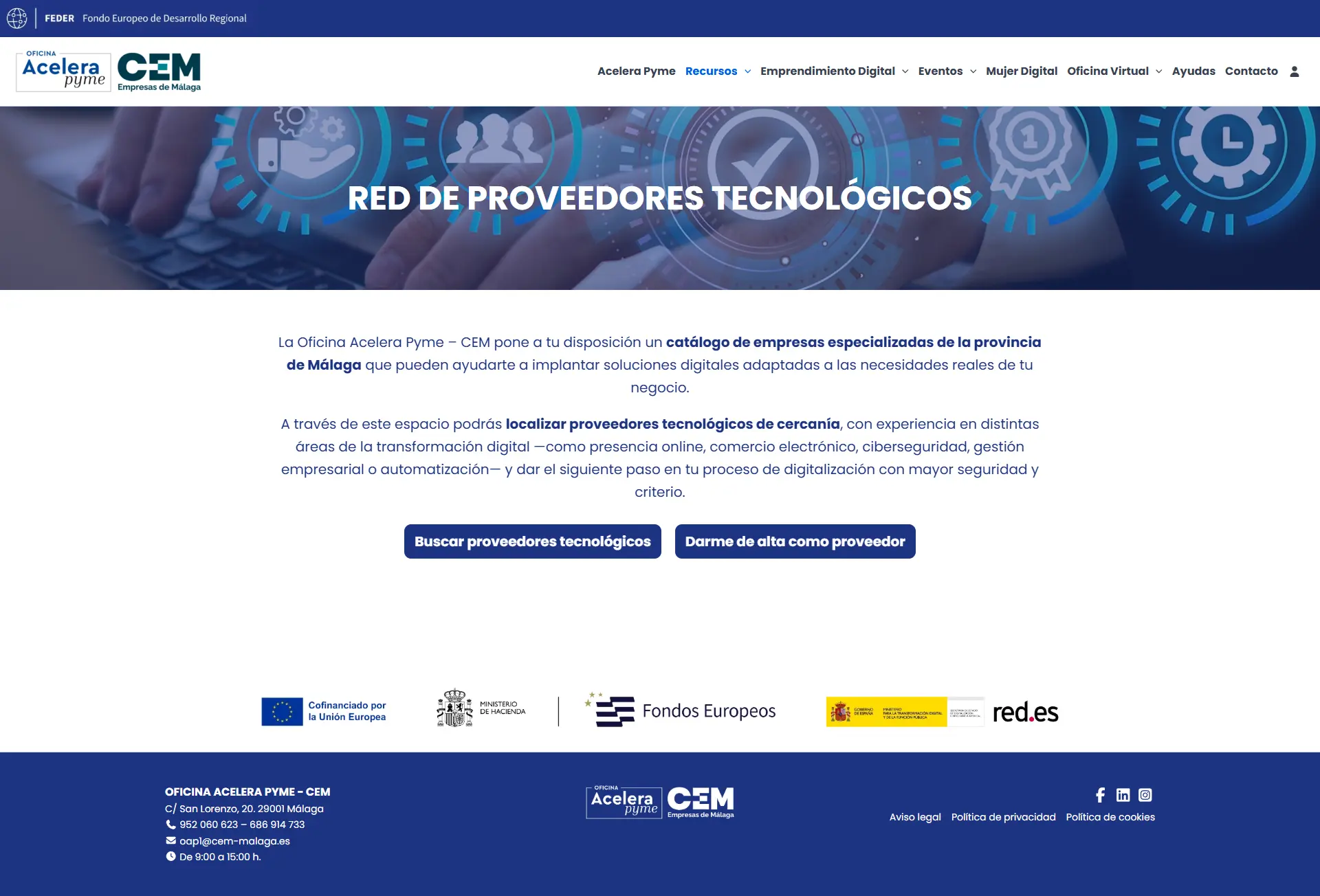 Captura web AceleraPyme CEM