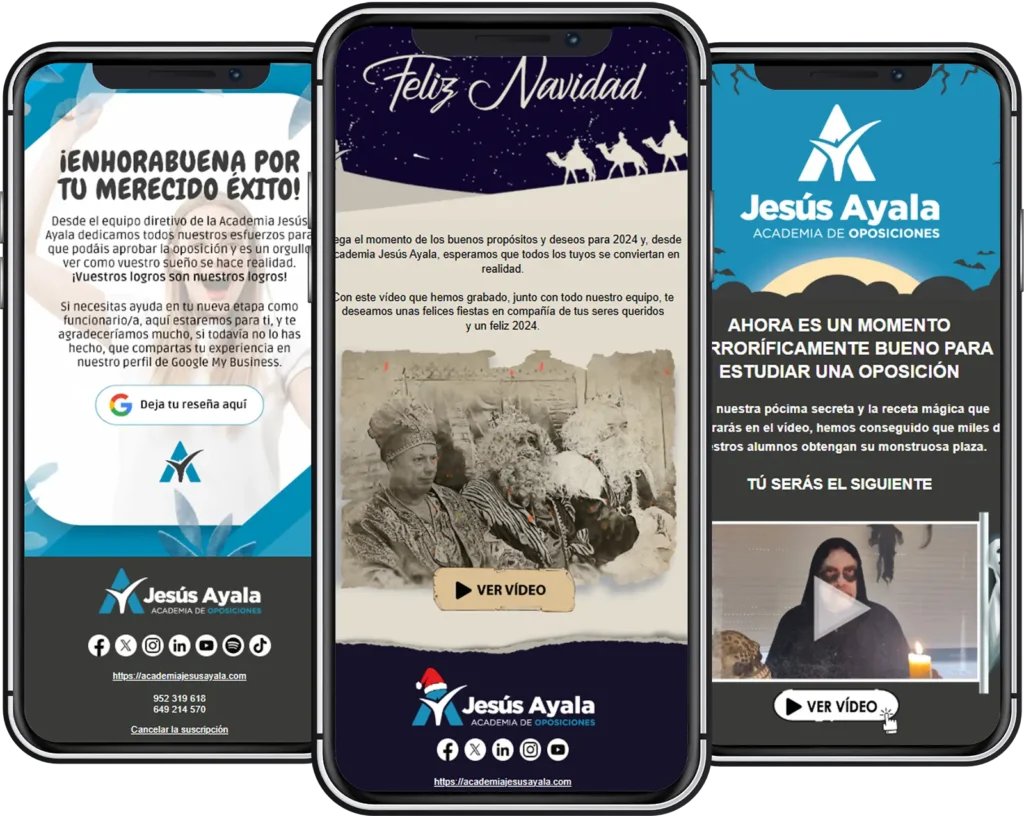 Ejemplo de Newsletters de Academia de oposiciones Jesús Ayala