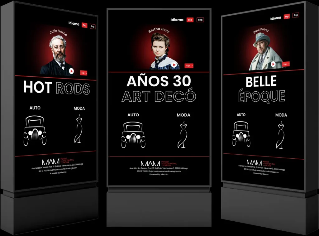 Totems interactivos Museo del automóvil y la Moda de Málaga